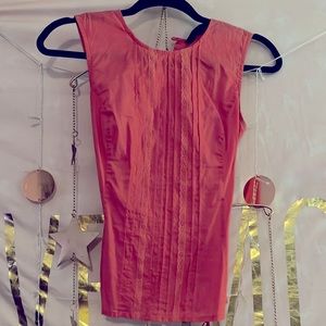 Coral Lace Front sleeveless blouse